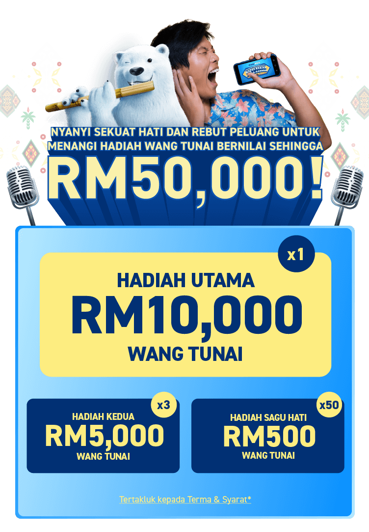 Nyanyi Sekuat Hati Dan Rebut Peluang Untuk Menangi Hadiah Wang Tunai Bernilai Sehingga Rm50,000!